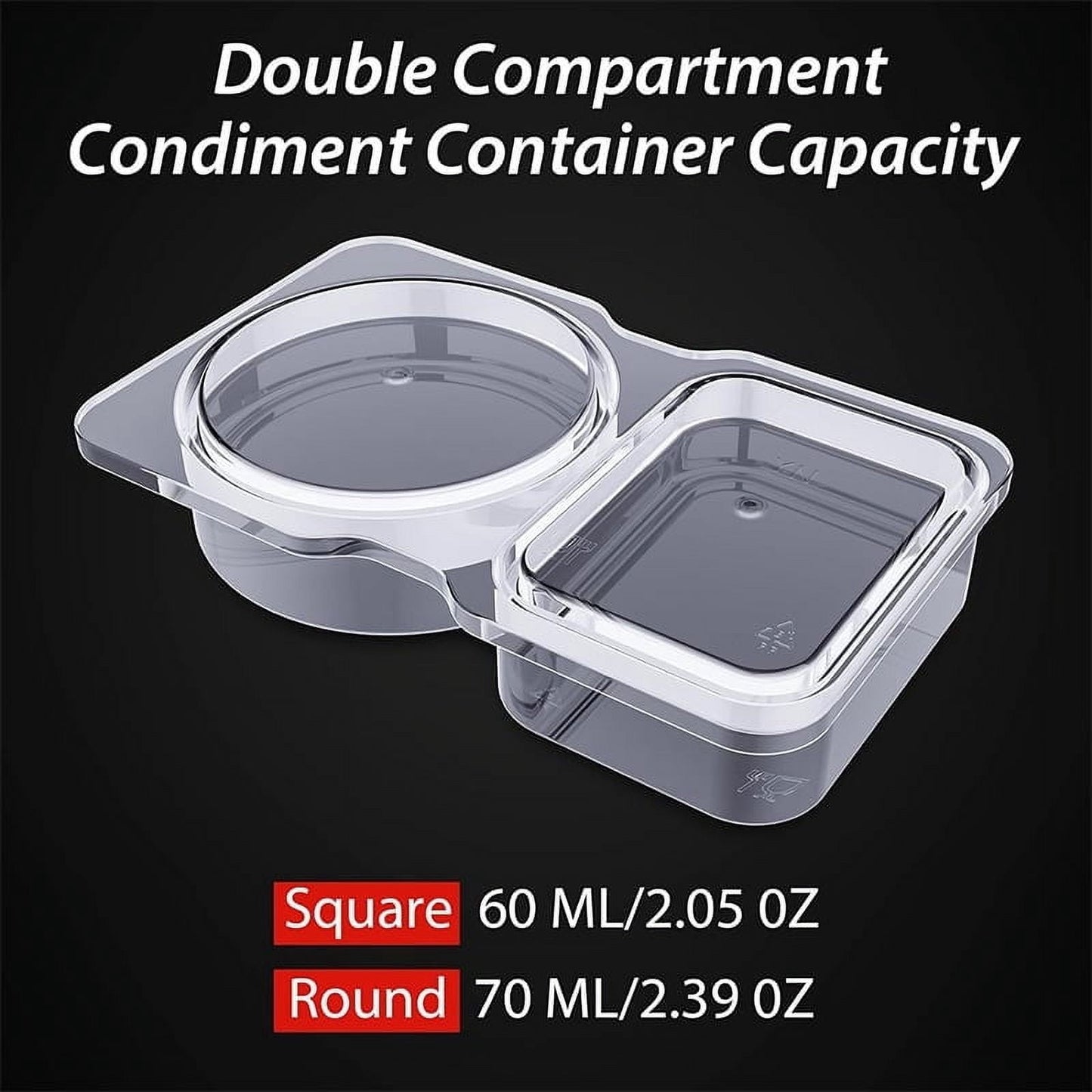 PALIFEUR 5 PCS Snack Containers Disposable Double Compartment Plastic Container, Reusable Snack Containers V1189-LWWAL-20260325-01062
