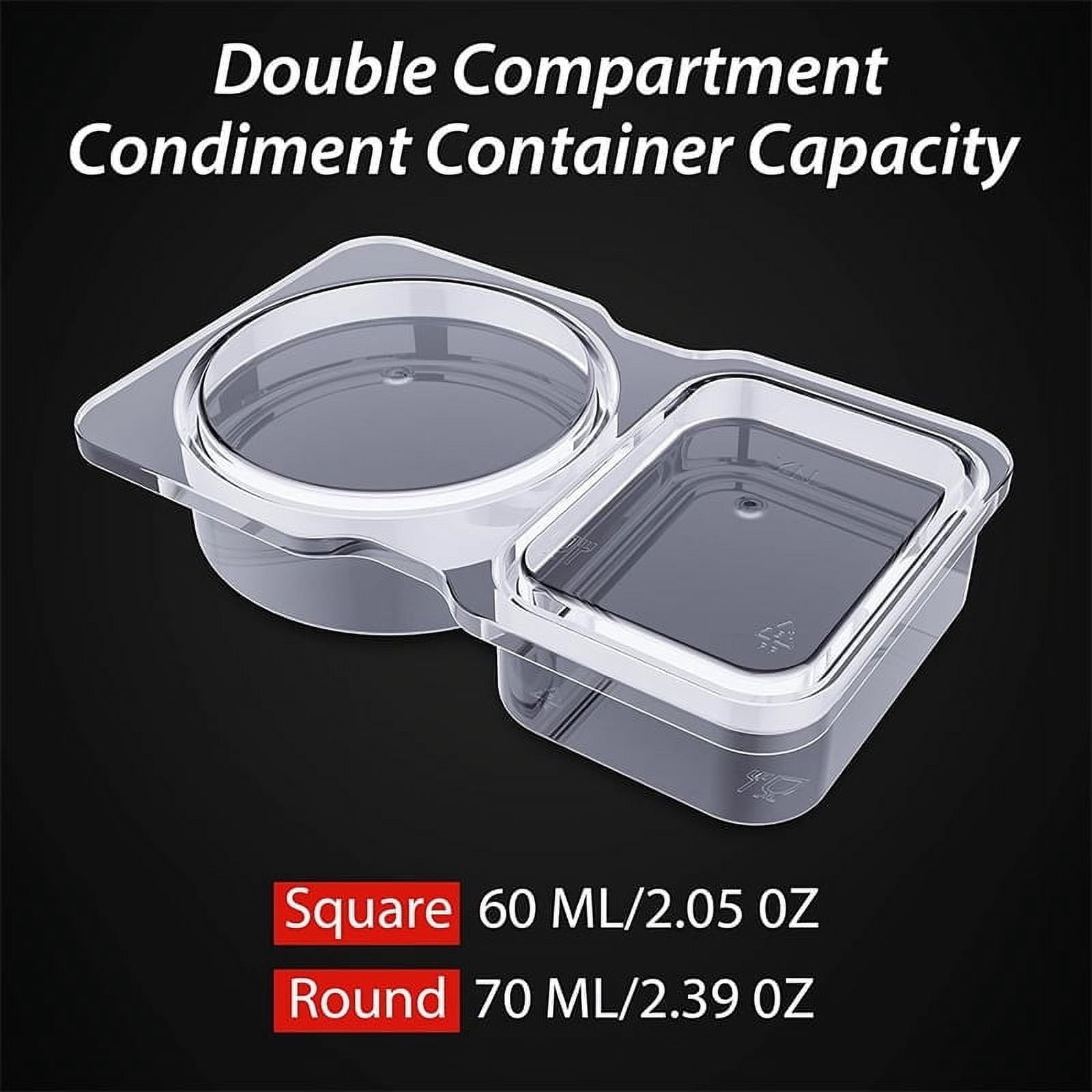 PALIFEUR 5 PCS Snack Containers Disposable Double Compartment Plastic Container, Reusable Snack Containers V1189-LWWAL-20260325-01062
