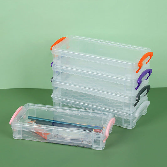 Tyidzon Plastic Pencil Case, Large Capacity Clear Pencil Box, Crayon Marker Box with Snap-Tight Lid, Plastic V1189-LWWAL-20260325-01071
