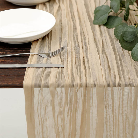PALIFEUR Cheesecloth Table Runner, 35 x 71 Inch Cheese Cloth Table Runner for Wedding Bridal Shower Party, V1189-LWWAL-20260325-01112