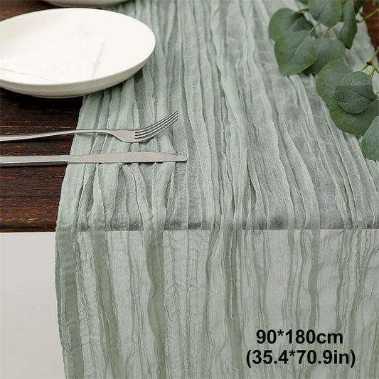 PALIFEUR Cheesecloth Table Runner, 35 x 71 Inch Cheese Cloth Table Runner for Wedding Bridal Shower Party, V1189-LWWAL-20260325-01114