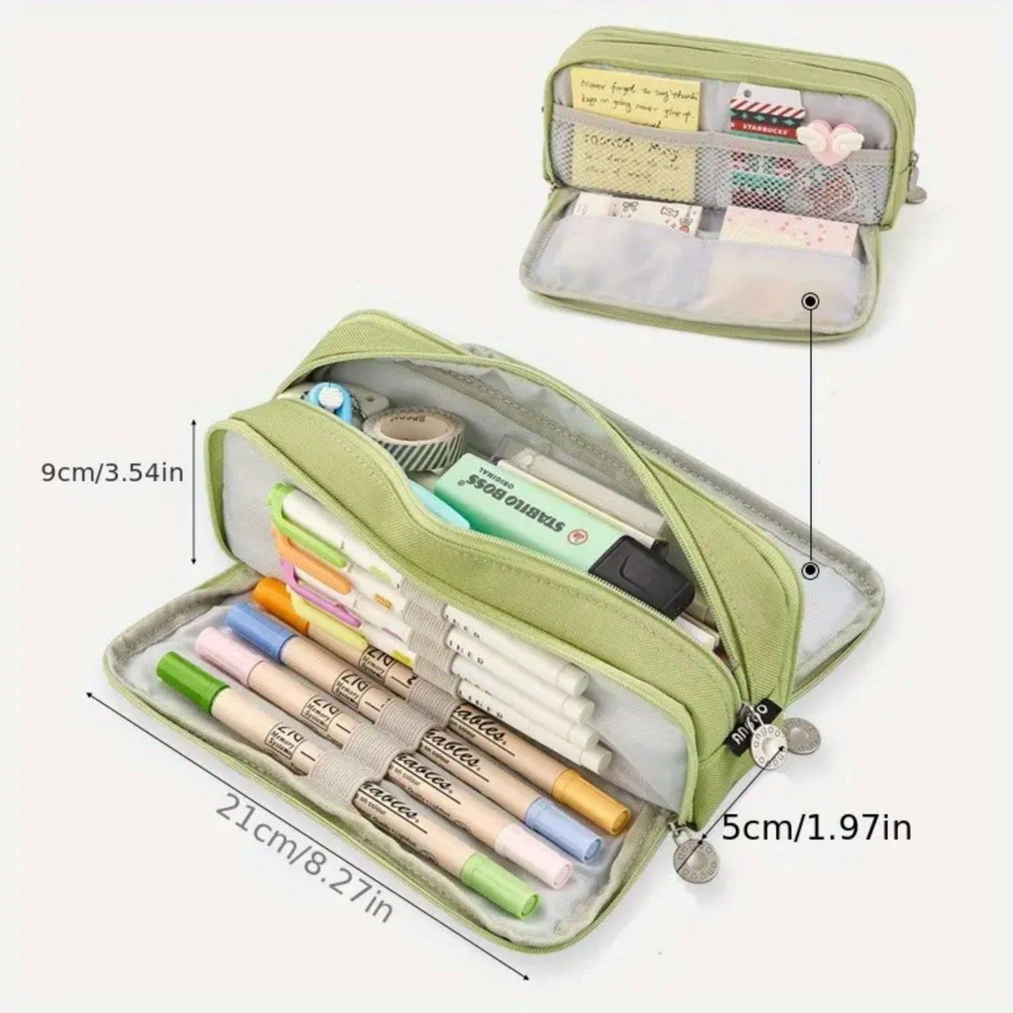 PALIFEUR Pencil Case Large Capacity Pencil Pouch, Multi-layer Aesthetic Pen Bag, Sturdy Multifunctional V1189-LWWAL-20260325-01116