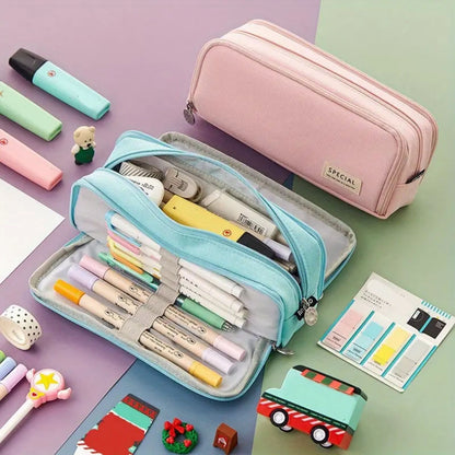 PALIFEUR Pencil Case Large Capacity Pencil Pouch, Multi-layer Aesthetic Pen Bag, Sturdy Multifunctional V1189-LWWAL-20260325-01121