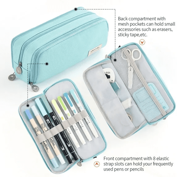PALIFEUR Pencil Case Large Capacity Pencil Pouch, Multi-layer Aesthetic Pen Bag, Sturdy Multifunctional V1189-LWWAL-20260325-01121