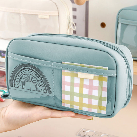 PALIFEUR Pencil Case Large Capacity Pencil Pouch, Multi-layer Aesthetic Pen Bag, Sturdy Multifunctional V1189-LWWAL-20260325-01137