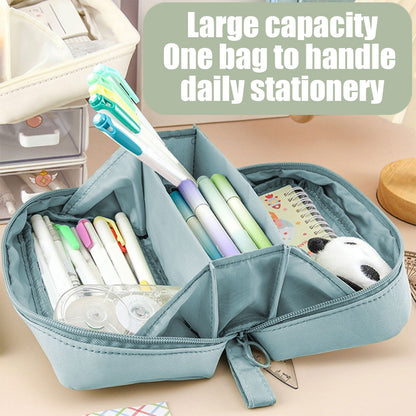 PALIFEUR Pencil Case Large Capacity Pencil Pouch, Multi-layer Aesthetic Pen Bag, Sturdy Multifunctional V1189-LWWAL-20260325-01137