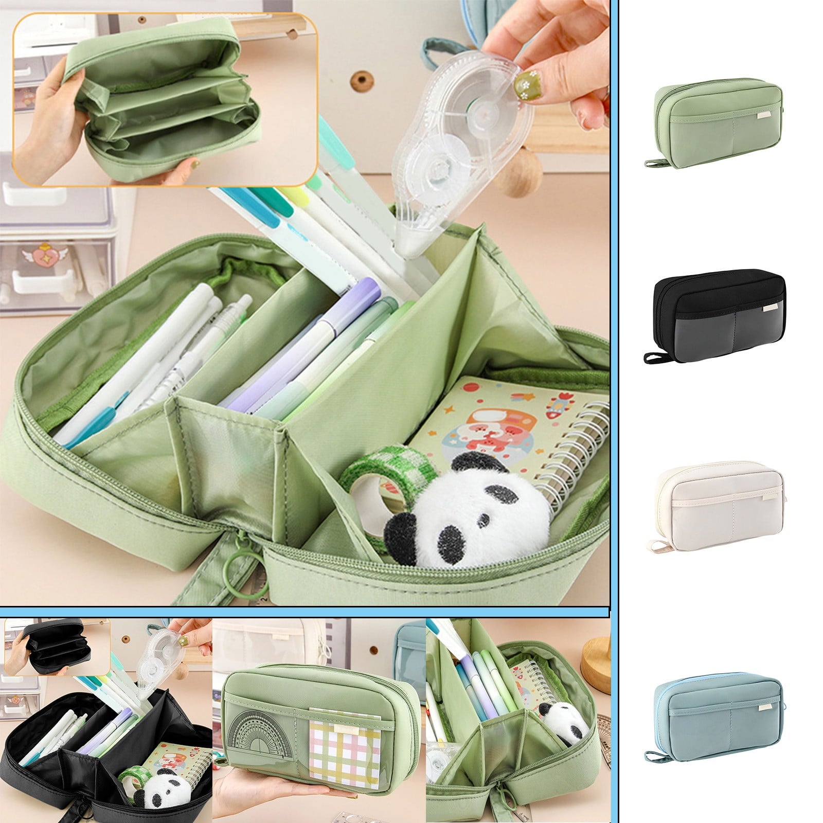 PALIFEUR Pencil Case Large Capacity Pencil Pouch, Multi-layer Aesthetic Pen Bag, Sturdy Multifunctional V1189-LWWAL-20260325-01137
