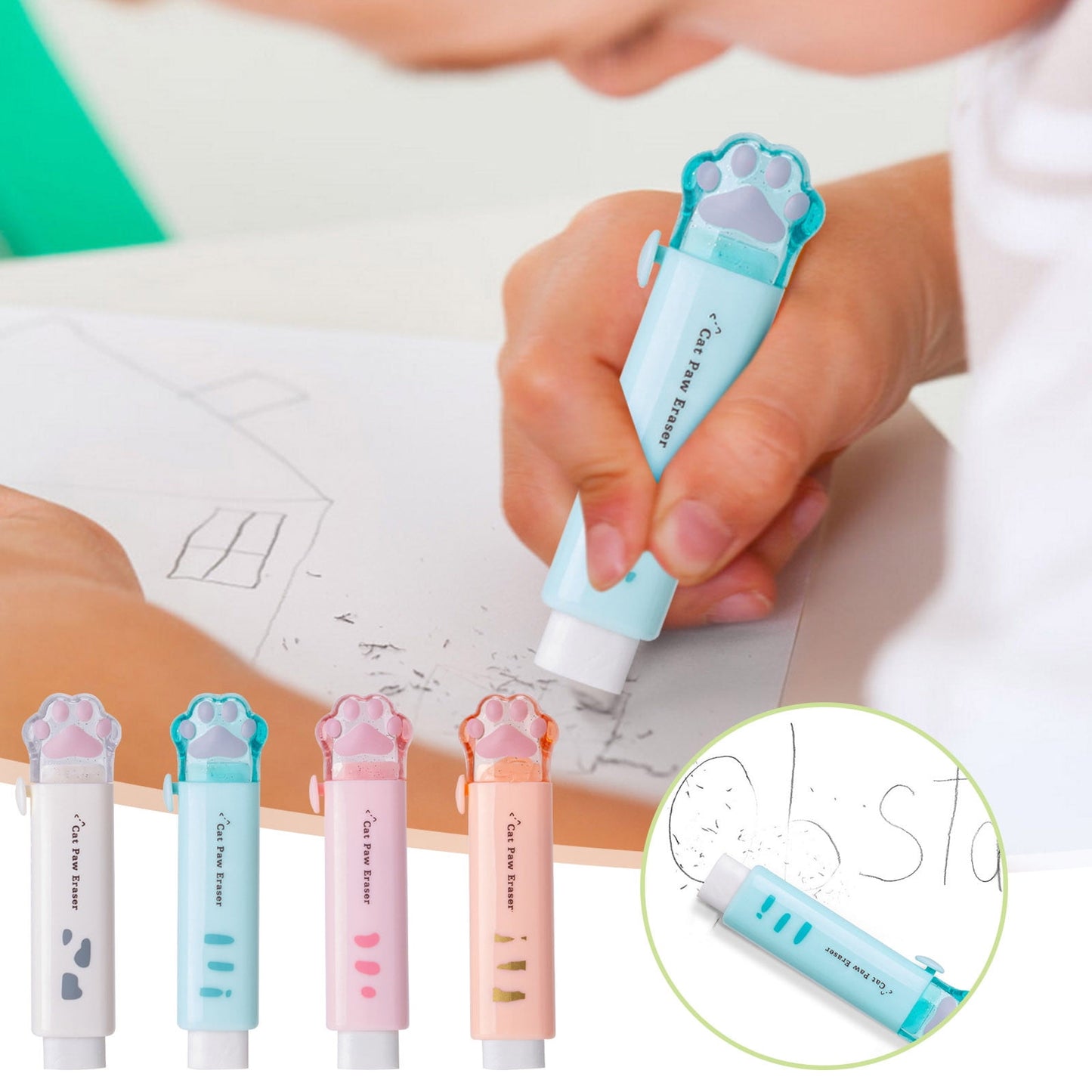 Tyidzon Erasers for Pencils 2 Pack, Cute Pencil Erasers for Office, Erasers for Drawing Sketching Blue V1189-LWWAL-20260325-01144