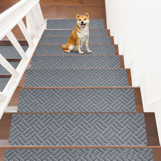 PALIFEUR Stair Treads for Wooden Steps, Soft Stair Treads, 8 x 30 Inch Reusable Carpet Stair Treads, Washable V1189-LWWAL-20260325-01157