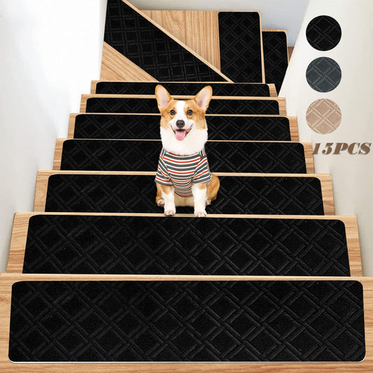 PALIFEUR Stair Treads for Wooden Steps, Soft Stair Treads, 8 x 30 Inch Reusable Carpet Stair Treads, Washable V1189-LWWAL-20260325-01159