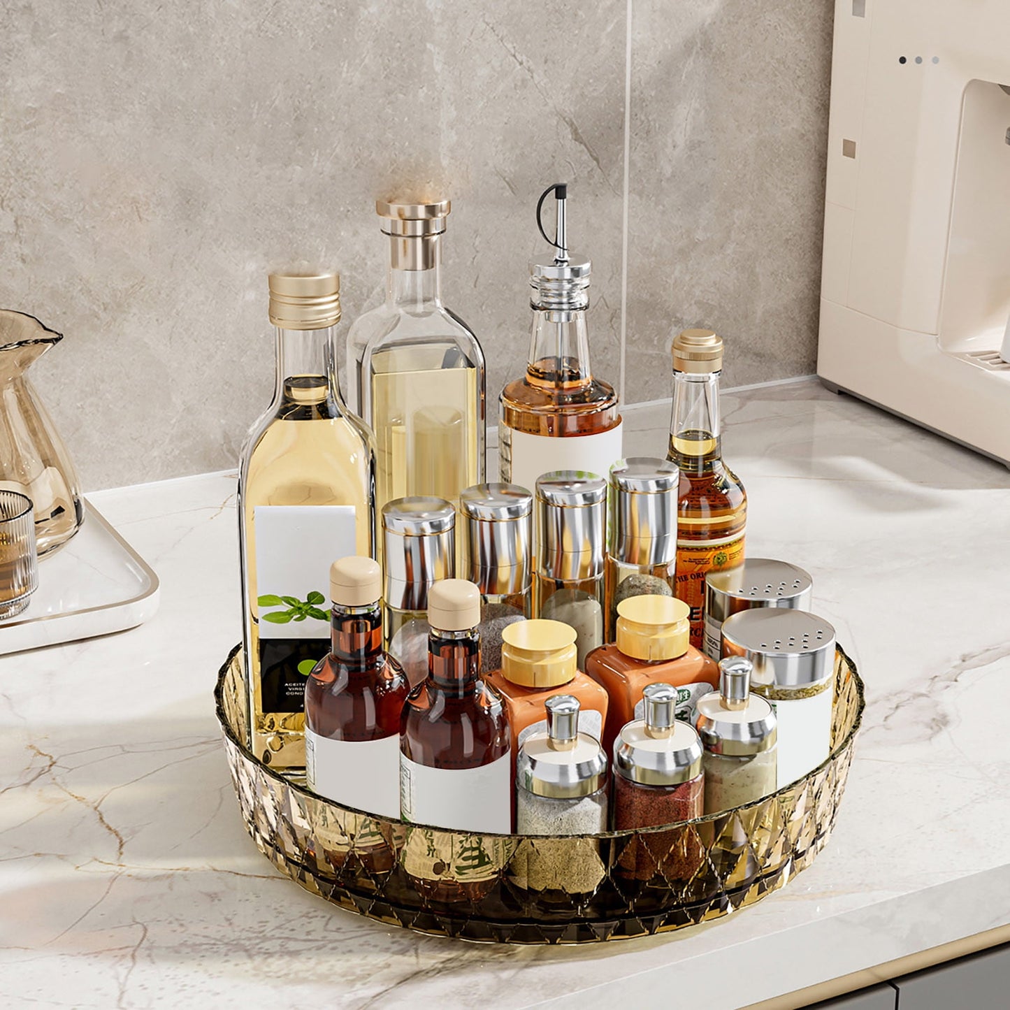 Xuniizn Multipurpose Lazy Susan Organizer - 360 Rotating Spice Rack Turntable for Kitchen Cabinet Storage & V1189-LWWAL-20260325-01200