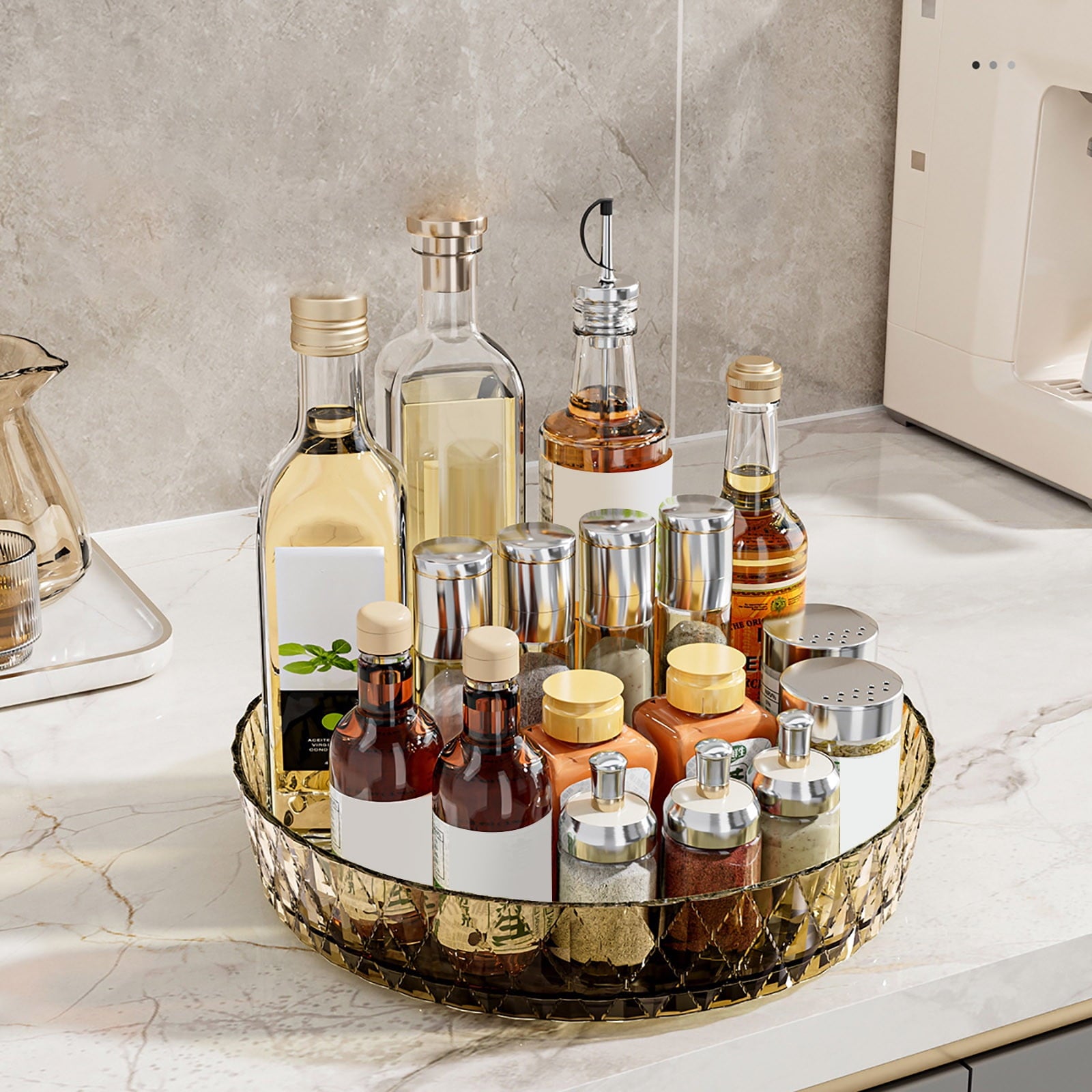 Xuniizn Multipurpose Lazy Susan Organizer - 360 Rotating Spice Rack Turntable for Kitchen Cabinet Storage & V1189-LWWAL-20260325-01200