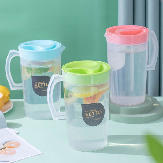 PALIFEUR Water Pitcher with Lid, 2.2 L Plastic Pitcher for Tea & Juice Water, Hot/Cold Water Jug, Tea V1189-LWWAL-20260325-01205