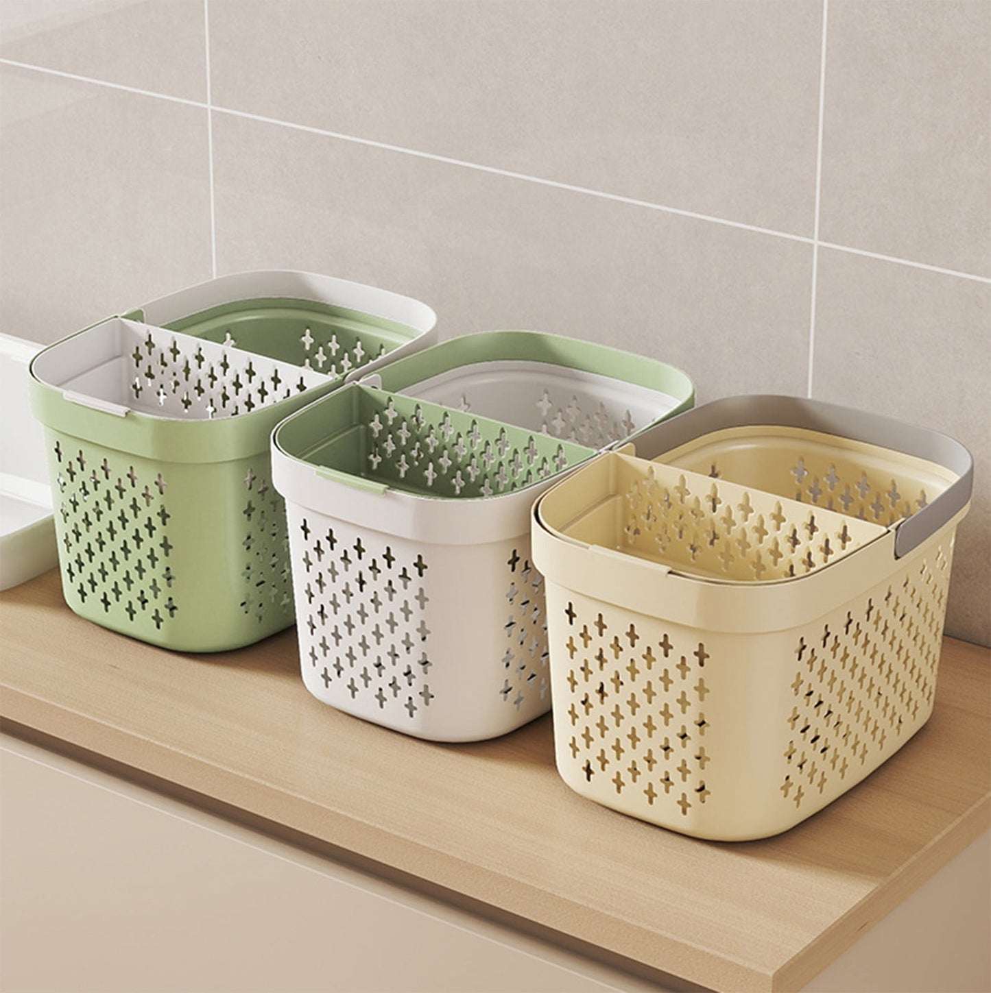 Xuniizn Plastic Shower Caddy Portable Bucket, Cleaning Shower Basket with Handle Compartments Storage V1189-LWWAL-20260325-01274