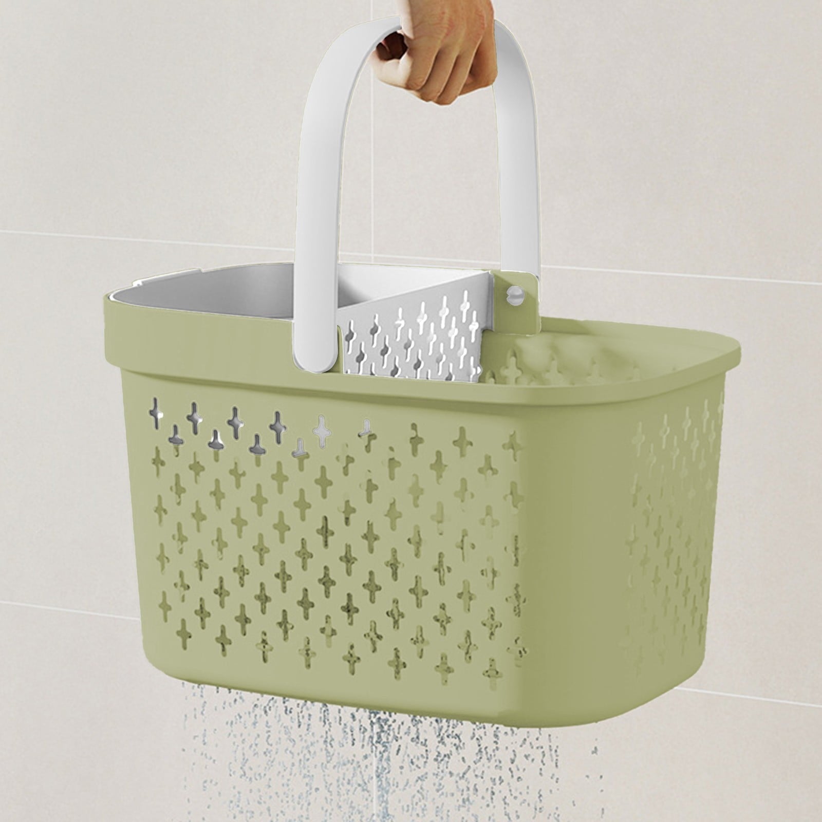 Xuniizn Plastic Shower Caddy Portable Bucket, Cleaning Shower Basket with Handle Compartments Storage V1189-LWWAL-20260325-01274