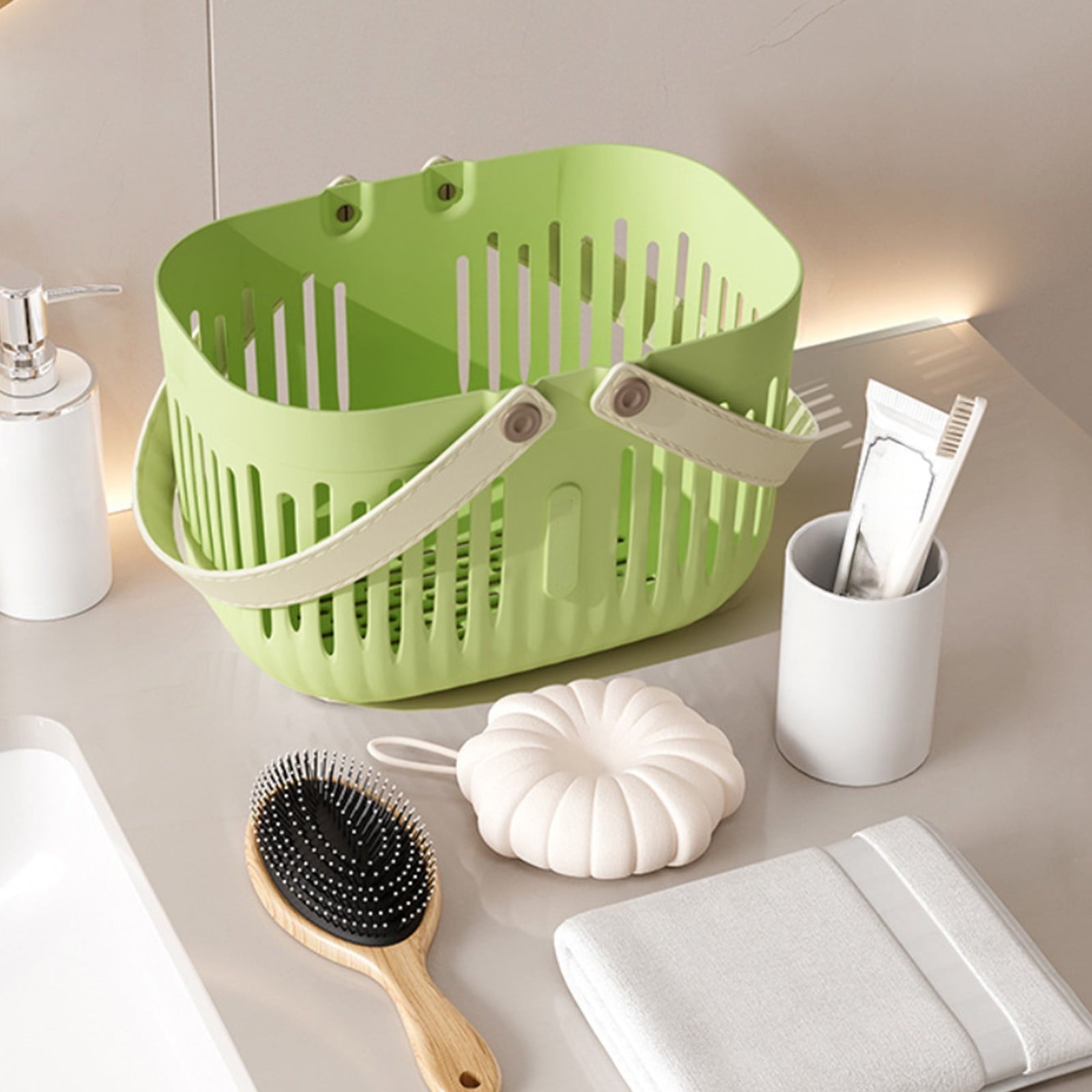 Xuniizn Plastic Shower Caddy Portable Bucket, Cleaning Shower Basket with Handle Compartments Storage V1189-LWWAL-20260325-01276