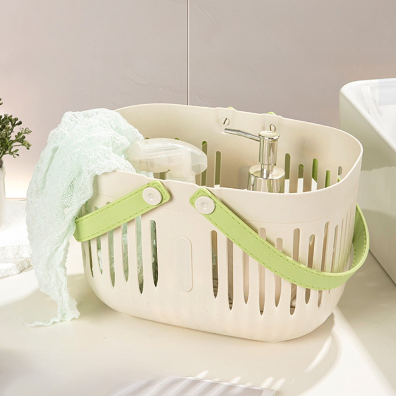 Xuniizn Plastic Shower Caddy Portable Bucket, Cleaning Shower Basket with Handle Compartments Storage V1189-LWWAL-20260325-01277