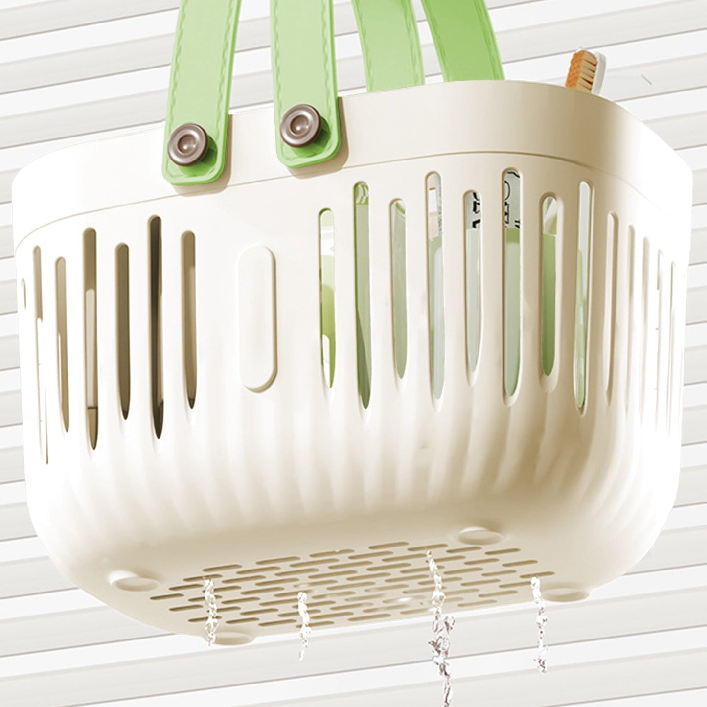 Xuniizn Plastic Shower Caddy Portable Bucket, Cleaning Shower Basket with Handle Compartments Storage V1189-LWWAL-20260325-01277