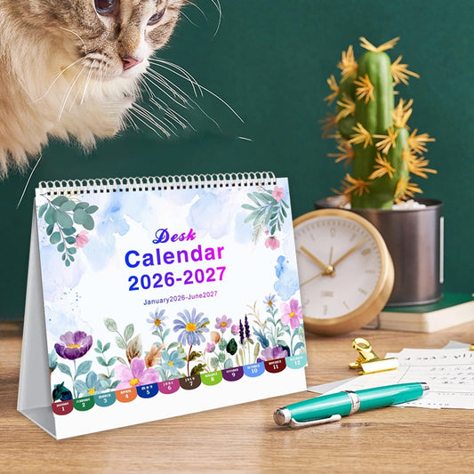 Dmlowu 2026 Desk Calendar - 8x10 inch Desk Calendar 2026-2027, 12 Months Desk Calendar Runs From January 2026 V1189-LWWAL-20260325-01309