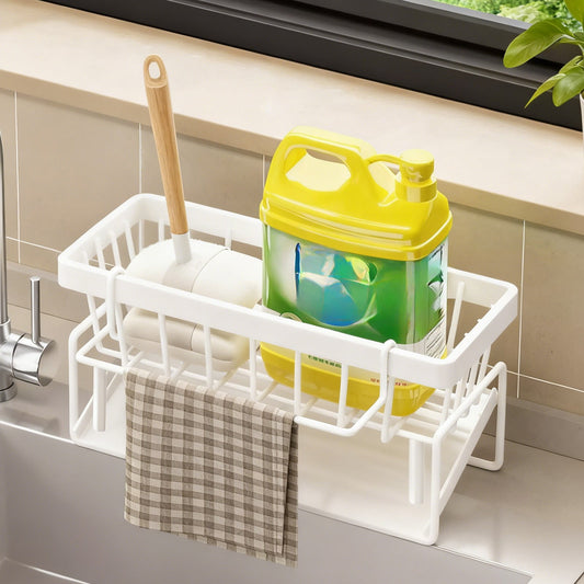 PALIFEUR Sponge Holder for Kitchen Sink, Kitchen Sink Organizer Rustproof 304 Stainless Steel Detachable V1189-LWWAL-20260325-01325