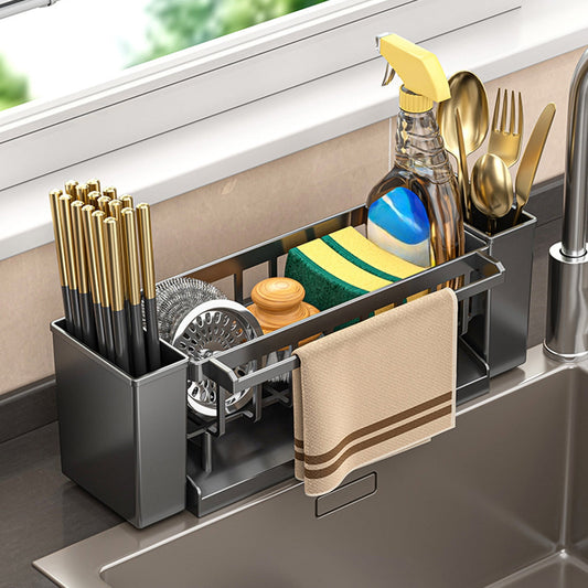 PALIFEUR Sponge Holder for Kitchen Sink, Kitchen Sink Organizer Rustproof 304 Stainless Steel Detachable V1189-LWWAL-20260325-01328