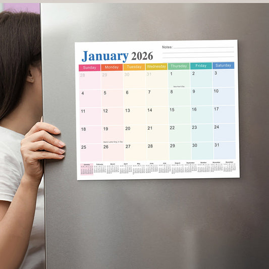 Tyidzon Magnetic Calendar for Refrigerator 2026-2027, 12x10" 18 Month Runs Monthly Fridge Calendar Magnet V1189-LWWAL-20260325-01439
