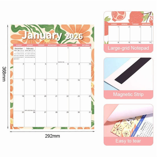 Tyidzon Magnetic Calendar for Refrigerator 2026-2027, 12x10" 18 Month Runs Monthly Fridge Calendar Magnet V1189-LWWAL-20260325-01442