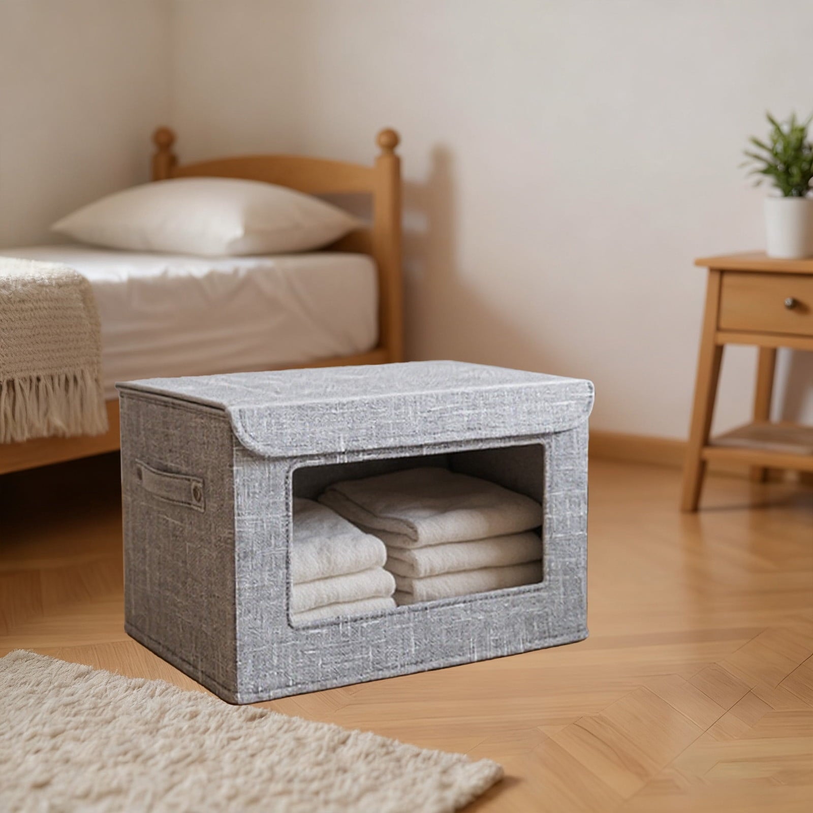 Wzzjkit Clothes Storage Bins, Foldable Storage Bin for Clothes, Clothing Storage Bins with Lid, Linen Storage V1189-LWWAL-20260325-01446