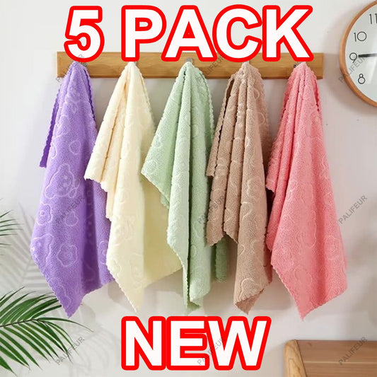 5Pcs Bathroom Hand Towels, 14x30" 600 GSM 100% Cotton - Ultra Soft & Highly Absorbent Face Towels, Hotel Spa V1189-LWWAL-20260325-01539