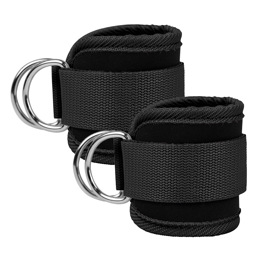 Billbianc Adjustable Polyester Ankle Straps for Cable Machine Kickbacks (2 Pack) Black V1189-LWWAL-20260325-01562