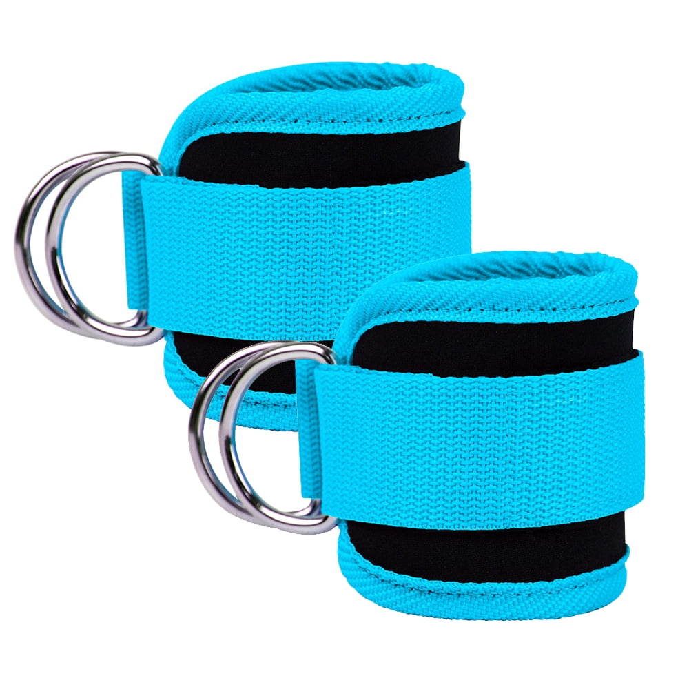 Billbianc Adjustable Polyester Ankle Straps for Cable Machine Kickbacks (2 Pack) Blue V1189-LWWAL-20260325-01563