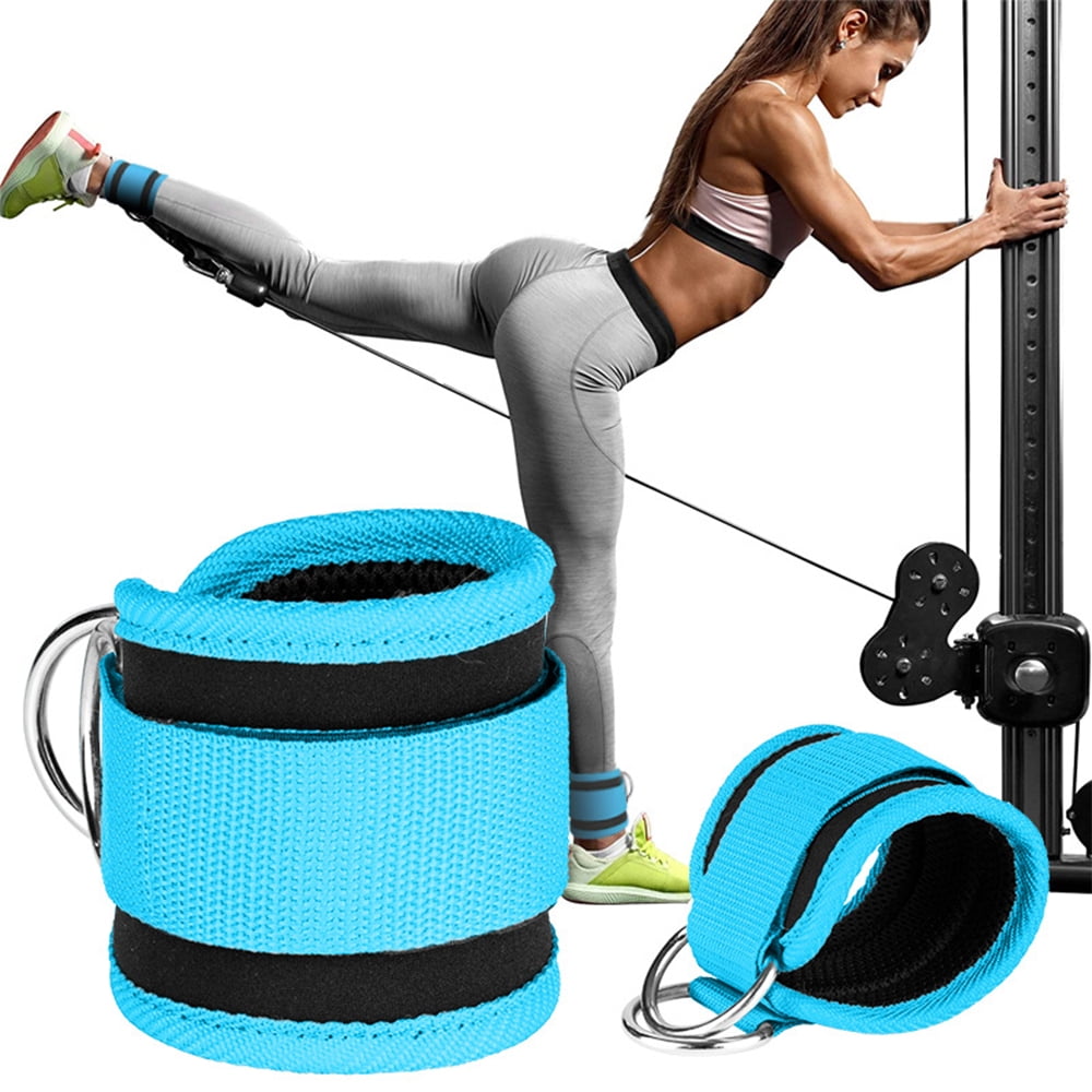 Billbianc Adjustable Polyester Ankle Straps for Cable Machine Kickbacks (2 Pack) Blue V1189-LWWAL-20260325-01563