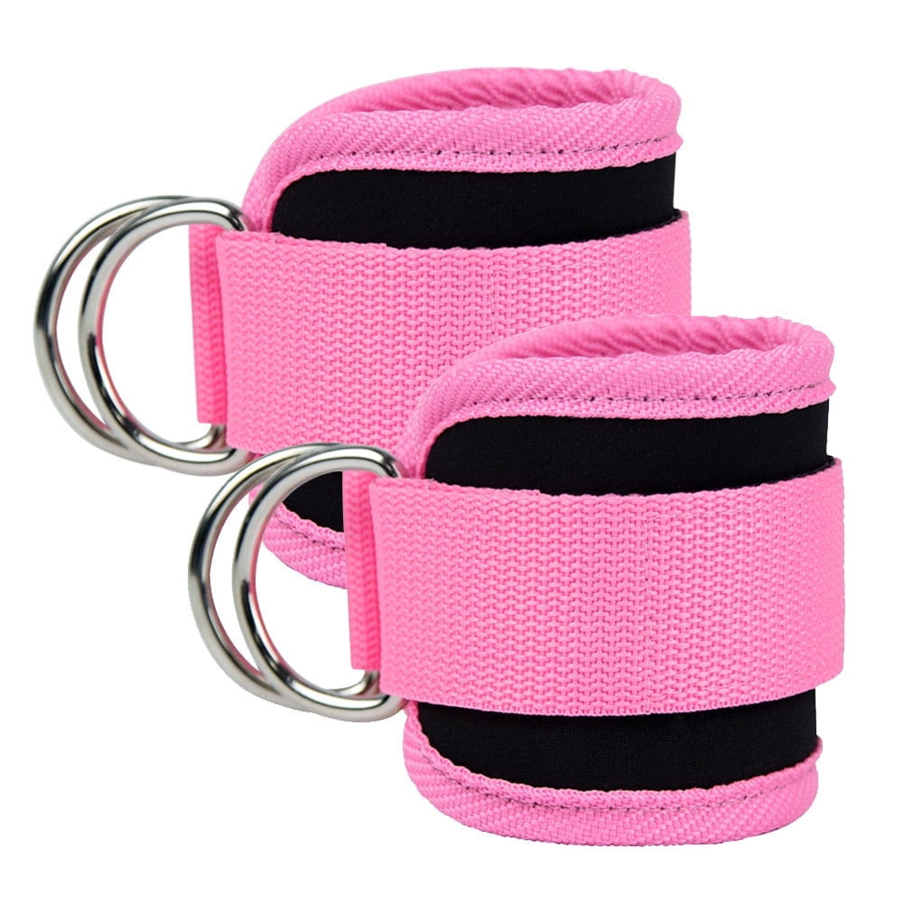 Billbianc Adjustable Polyester Ankle Straps for Cable Machine Kickbacks (2 Pack) Pink V1189-LWWAL-20260325-01564