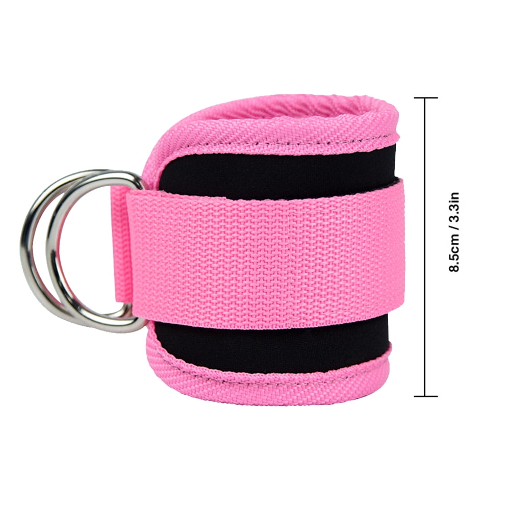 Billbianc Adjustable Polyester Ankle Straps for Cable Machine Kickbacks (2 Pack) Pink V1189-LWWAL-20260325-01564