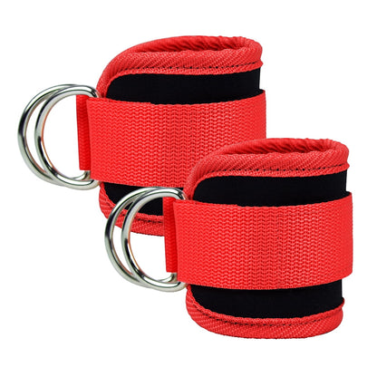 Billbianc Adjustable Polyester Ankle Straps for Cable Machine Kickbacks (2 Pack) Red V1189-LWWAL-20260325-01565