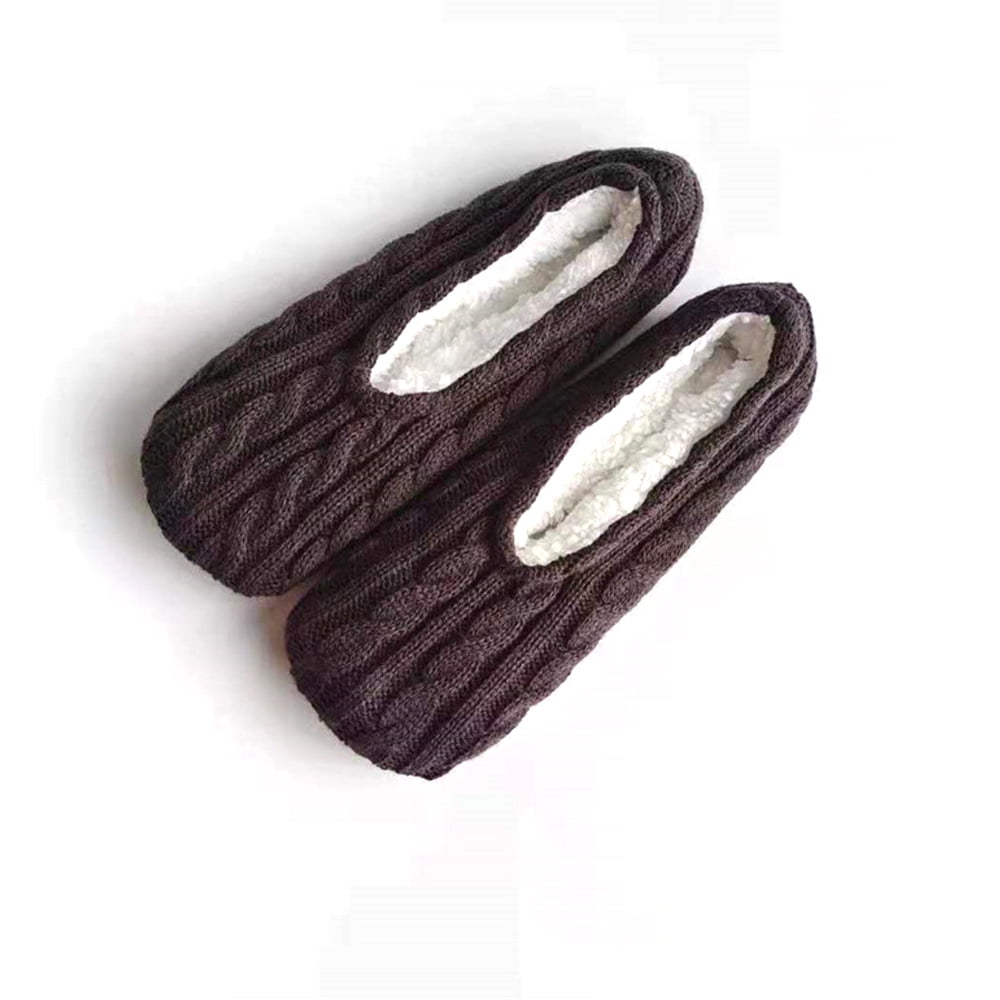 1Pairs Womens Thick & Warm Slipper Socks with Non Slip Grippers - House Socks,light pink dark grey V1189-LWWAL-20260325-01567