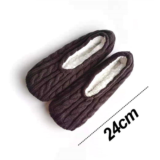 1Pairs Womens Thick & Warm Slipper Socks with Non Slip Grippers - House Socks,light pink dark grey V1189-LWWAL-20260325-01567