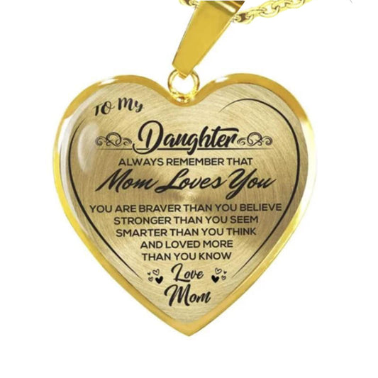 clearance under $5 LSLJS To My Daughter Stainless Steel Necklace Heart Lettering Peach Heart Pendant Necklace V1189-LWWAL-20260325-01578