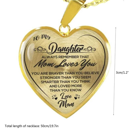 clearance under $5 LSLJS To My Daughter Stainless Steel Necklace Heart Lettering Peach Heart Pendant Necklace V1189-LWWAL-20260325-01578