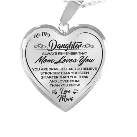 clearance under $5 LSLJS To My Daughter Stainless Steel Necklace Heart Lettering Peach Heart Pendant Necklace V1189-LWWAL-20260325-01579