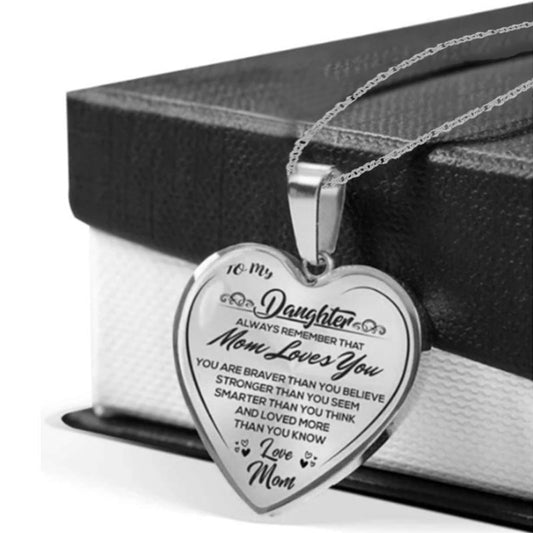 clearance under $5 LSLJS To My Daughter Stainless Steel Necklace Heart Lettering Peach Heart Pendant Necklace V1189-LWWAL-20260325-01579