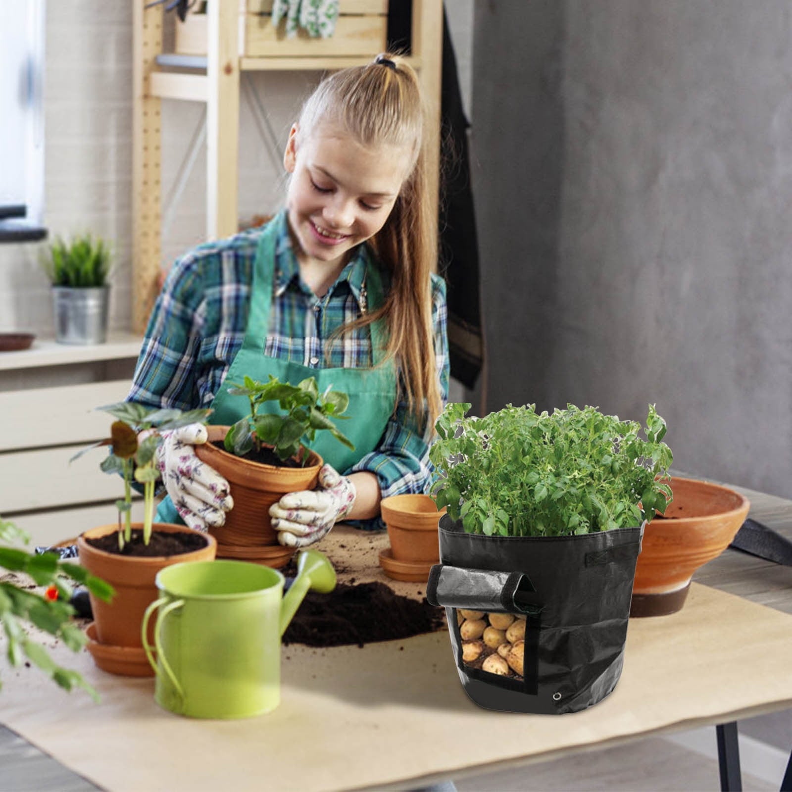 Suncoda Summer Savings 34x35cm Potato Grow Bag with Side Window & Handles 14" x 20" Black#4 V1189-LWWAL-20260325-01613