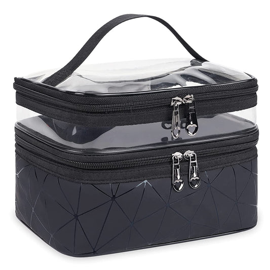 Meiyuuo Makeup Bag Cosmetic Bag Travelling Double Layer Make Up Bag Organizer Medium Case for Women Girls V1189-LWWAL-20260325-01625