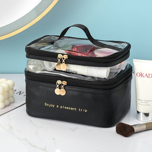 Meiyuuo Makeup Bag Cosmetic Bag Travelling Double Layer Make Up Bag Organizer Medium Case for Women Girls V1189-LWWAL-20260325-01629