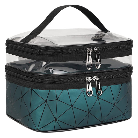 Meiyuuo Makeup Bag Cosmetic Bag Travelling Double Layer Make Up Bag Organizer Medium Case for Women Girls V1189-LWWAL-20260325-01630