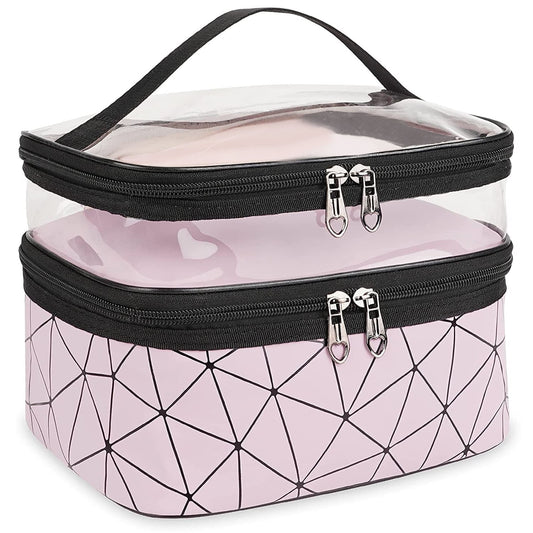 Meiyuuo Makeup Bag Cosmetic Bag Travelling Double Layer Make Up Bag Organizer Medium Case for Women Girls V1189-LWWAL-20260325-01632