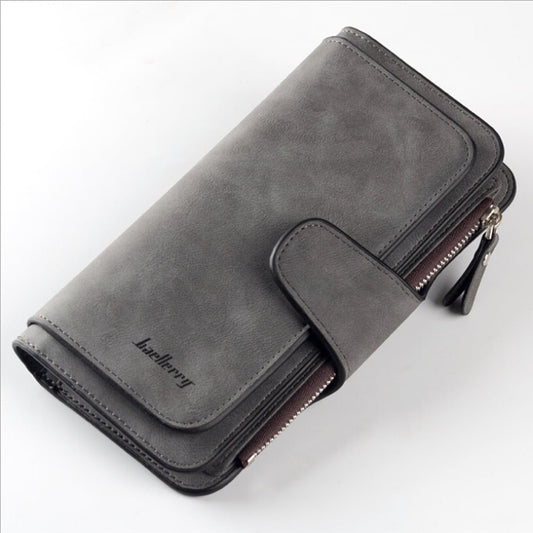 Women Lady Leather Trifold Card Wallet Clutch Checkbook Handbag Zip Purse Card Phone Holder Long Design Lady V1189-LWWAL-20260325-01651