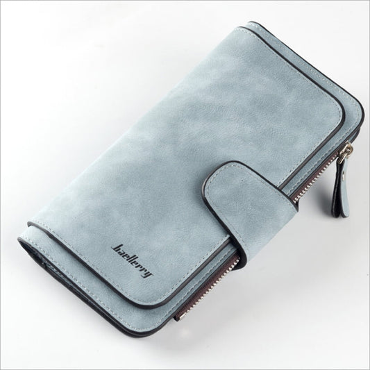 Women Lady Leather Trifold Card Wallet Clutch Checkbook Handbag Zip Purse Card Phone Holder Long Design Lady V1189-LWWAL-20260325-01652