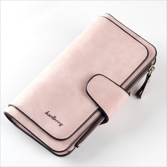 Women Lady Leather Trifold Card Wallet Clutch Checkbook Handbag Zip Purse Card Phone Holder Long Design Lady V1189-LWWAL-20260325-01654