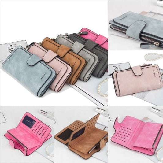 Women Lady Leather Trifold Card Wallet Clutch Checkbook Handbag Zip Purse Card Phone Holder Long Design Lady V1189-LWWAL-20260325-01654
